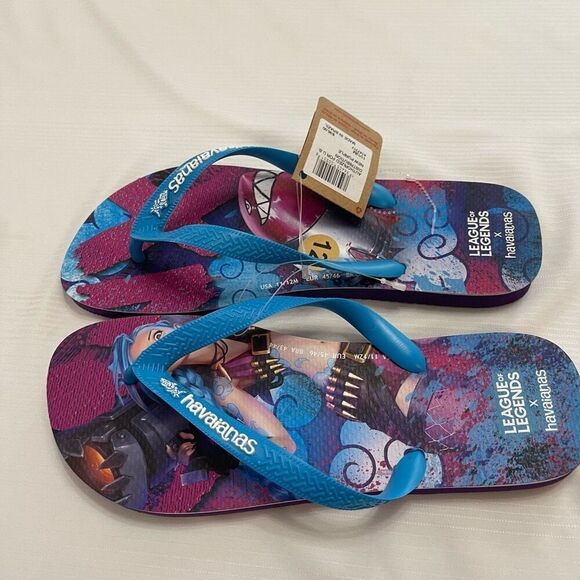 Havaianas x League of Legends Jinx Flip Flops Size 12 New - Picture 4 of 5